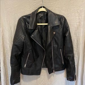Topshop vegan leather black jacket. Size 8, brand new. Originally $120!